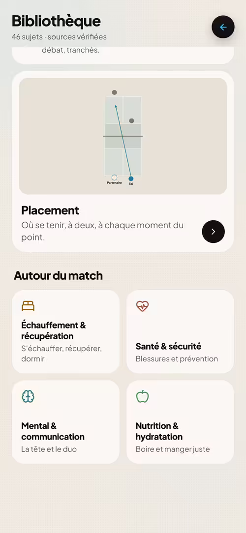 MyPickleAPP — Conseils