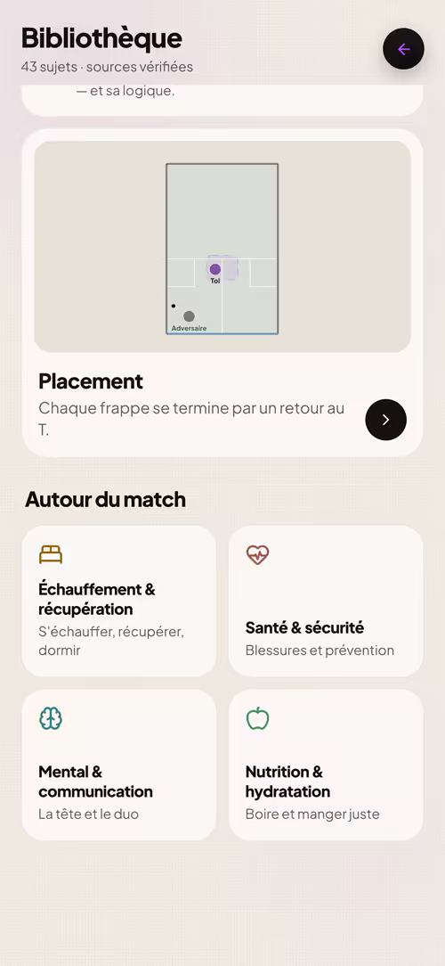 MySquashAPP — Conseils
