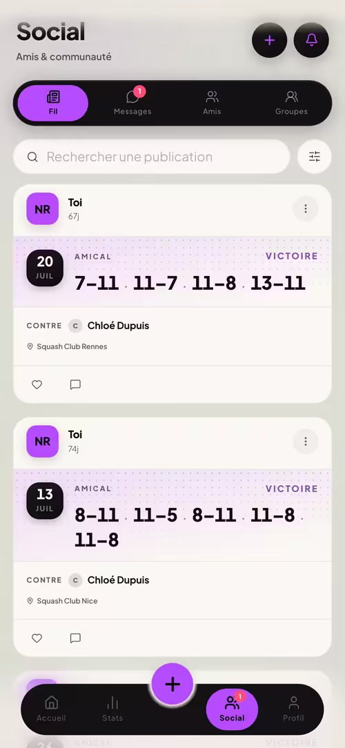 MySquashAPP — Communauté